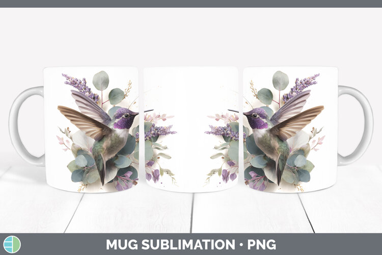 GorgeousAnimals Lavender and Eucalyptus Mug Wrap design.