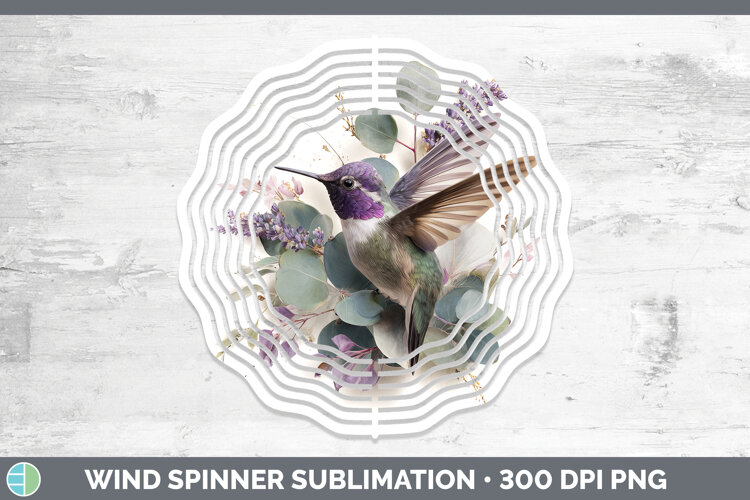 GorgeousAnimals Lavender and Eucalyptus Wind Spinner design.
