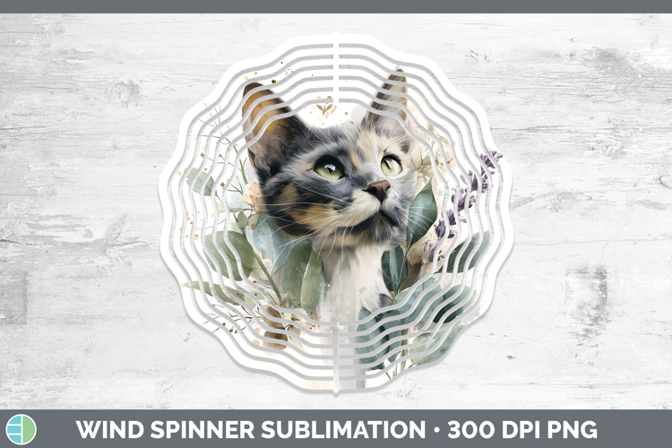 Kitten Animals Lavender and Eucalyptus Wind Spinner Sublimat