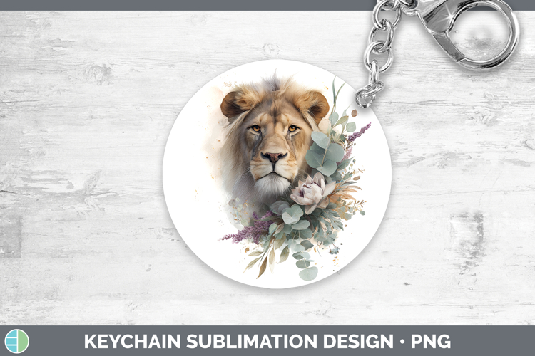 Lion Animals Lavender and Eucalyptus Keychain Sublimation De