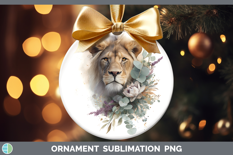 Lion Animals Lavender and Eucalyptus Ornament Sublimation De