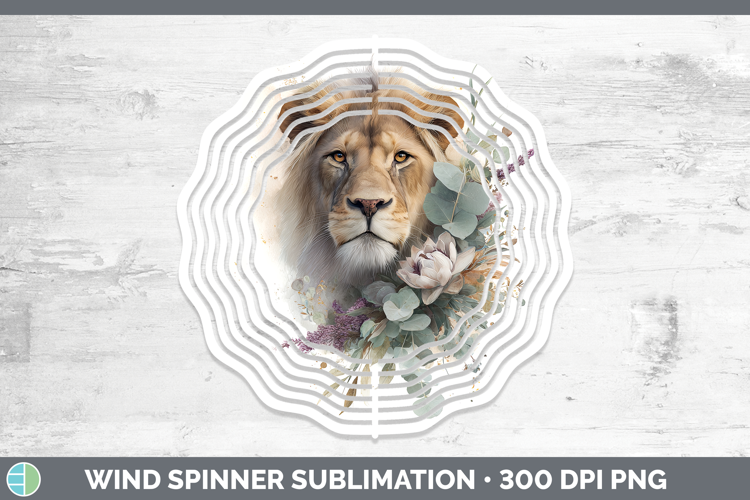 Lion Animals Lavender and Eucalyptus Wind Spinner Sublimatio