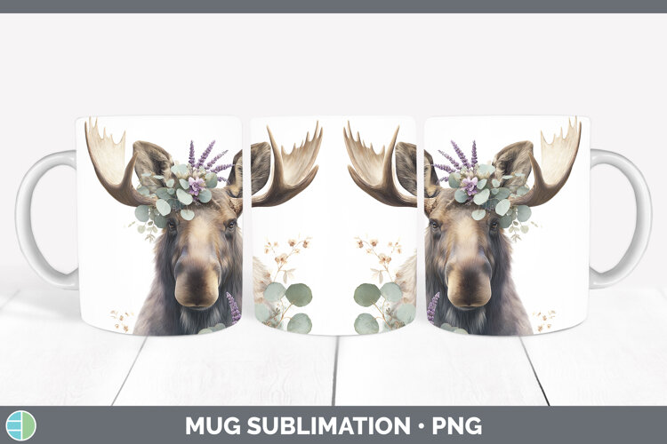 GorgeousAnimals Lavender and Eucalyptus Mug Wrap design.