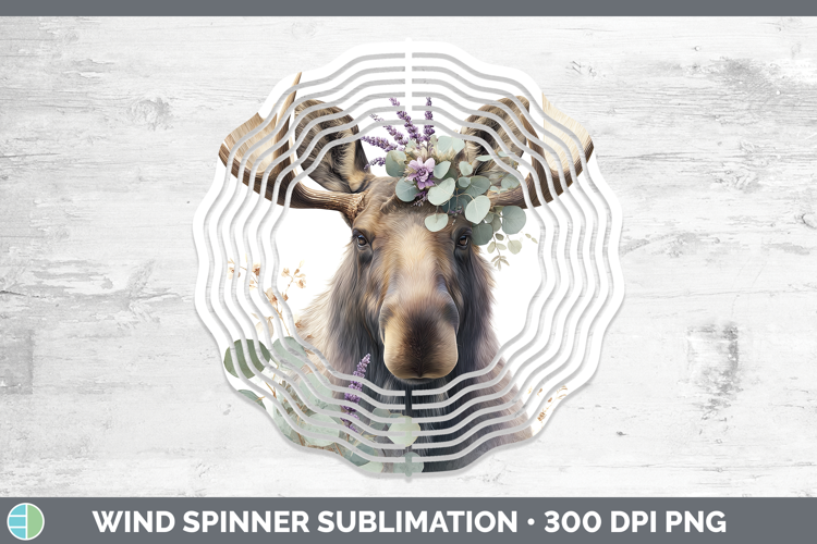 Moose Animals Lavender and Eucalyptus Wind Spinner Sublimati