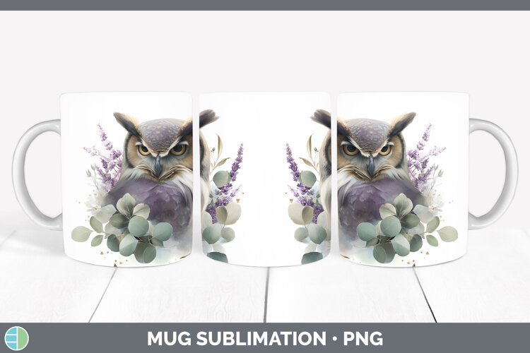 GorgeousAnimals Lavender and Eucalyptus Mug Wrap design.