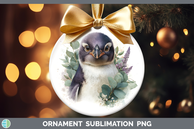 Penguin Animals Lavender and Eucalyptus Ornament Sublimation
