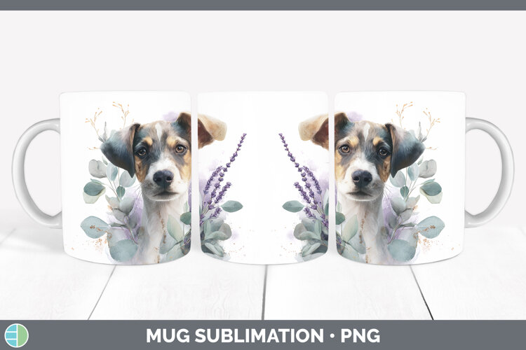 GorgeousAnimals Lavender and Eucalyptus Mug Wrap design.
