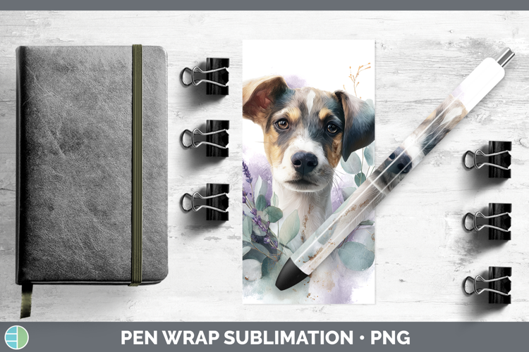 Puppy Animals Lavender and Eucalyptus Pen Wrap Sublimation D