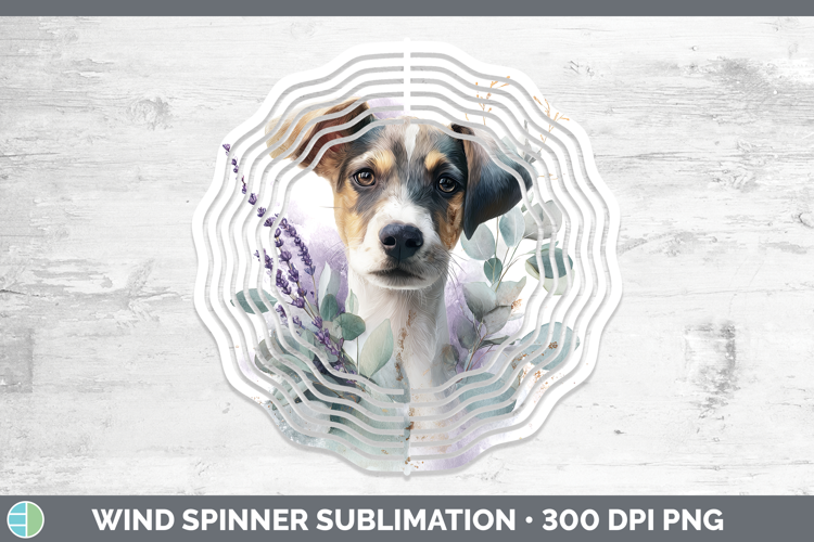 Puppy Animals Lavender and Eucalyptus Wind Spinner Sublimati