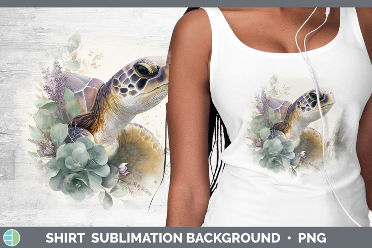 Sea Turtle Animals Lavender and Eucalyptus Shirt Sublimation