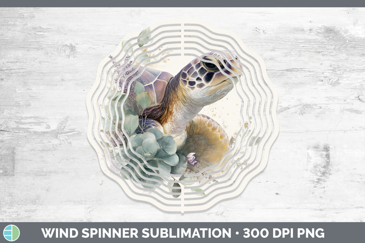 Sea Turtle Animals Lavender and Eucalyptus Wind Spinner Subl