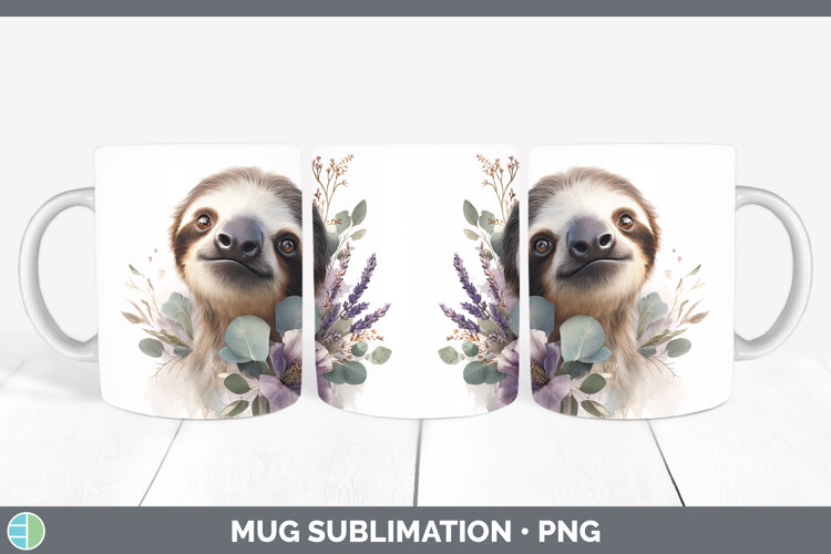 GorgeousAnimals Lavender and Eucalyptus Mug Wrap design.