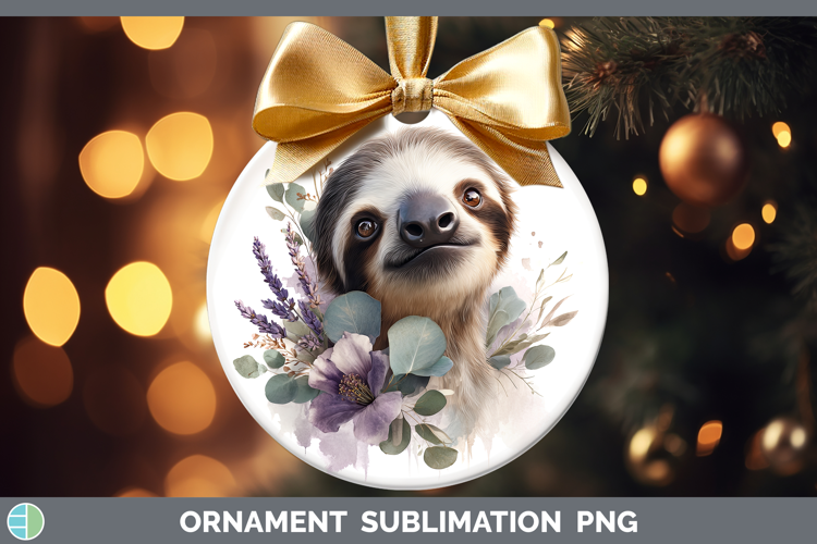 Sloth Animals Lavender and Eucalyptus Ornament Sublimation D