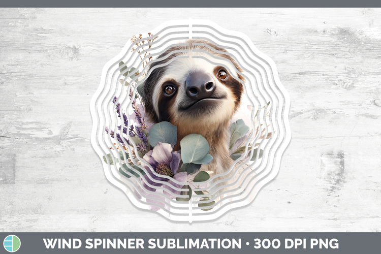 Sloth Animals Lavender and Eucalyptus Wind Spinner Sublimati