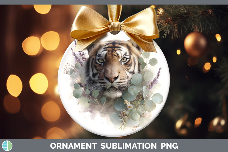 Tiger Animals Lavender and Eucalyptus Ornament Sublimation D