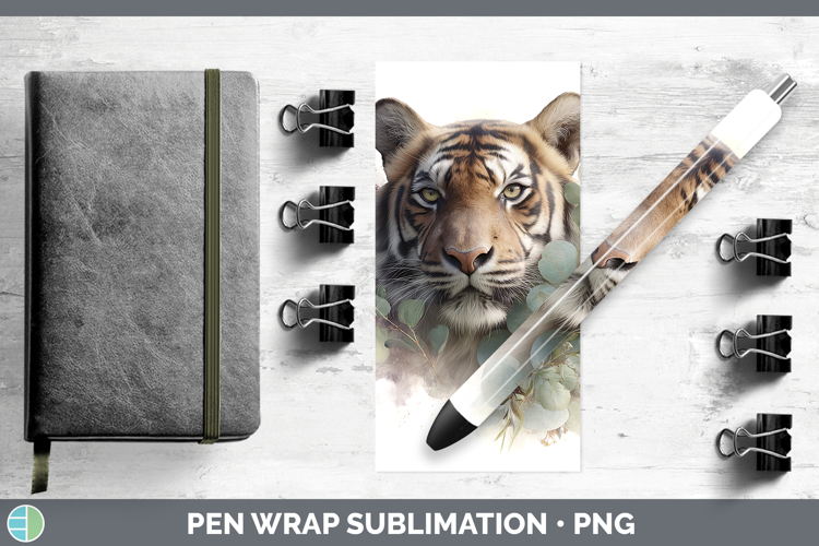 Tiger Animals Lavender and Eucalyptus Pen Wrap Sublimation D