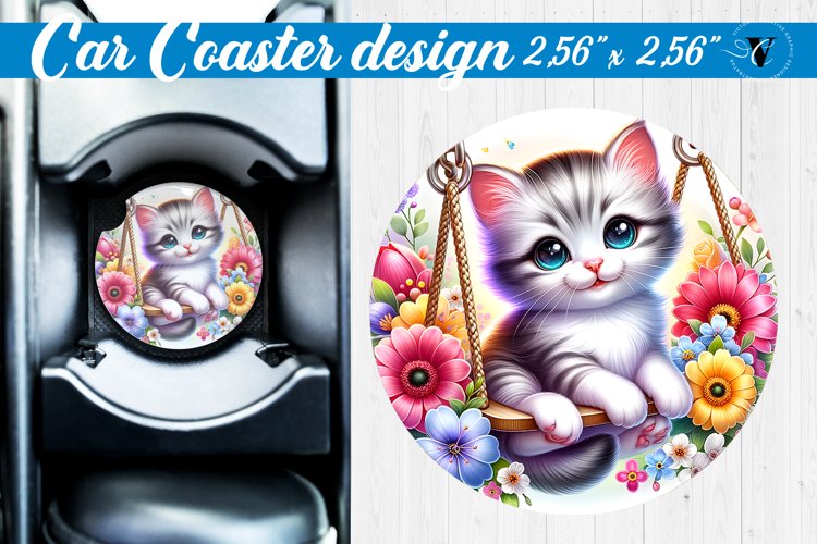 Car Coaster | Baby animals | Animals on Swings example image 1