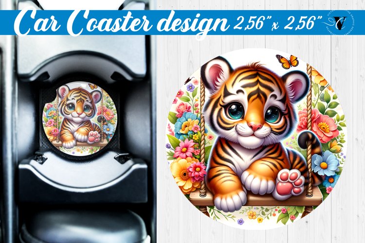 Car Coaster | Baby animals | Animals on Swings example image 1