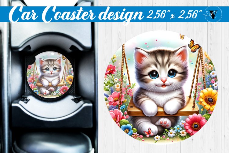 Car Coaster | Baby animals | Animals on Swings example image 1