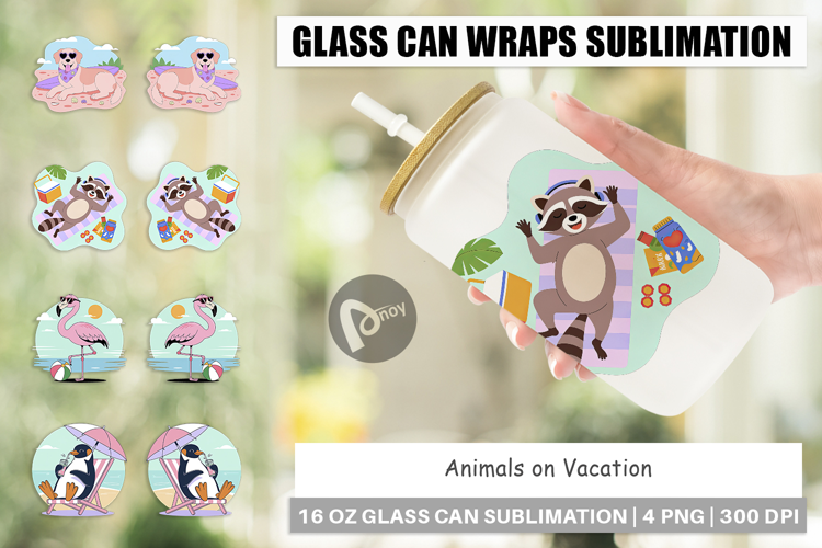 Glass Can Vacation Animals