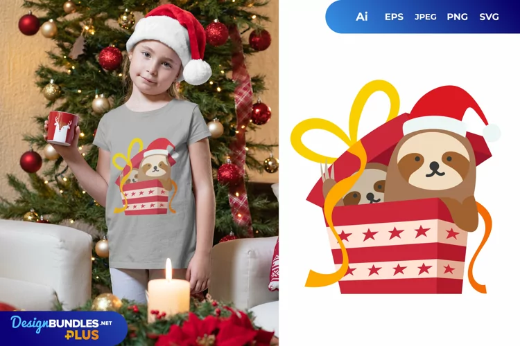 Slot Out of Santa Giftbox Sublimation