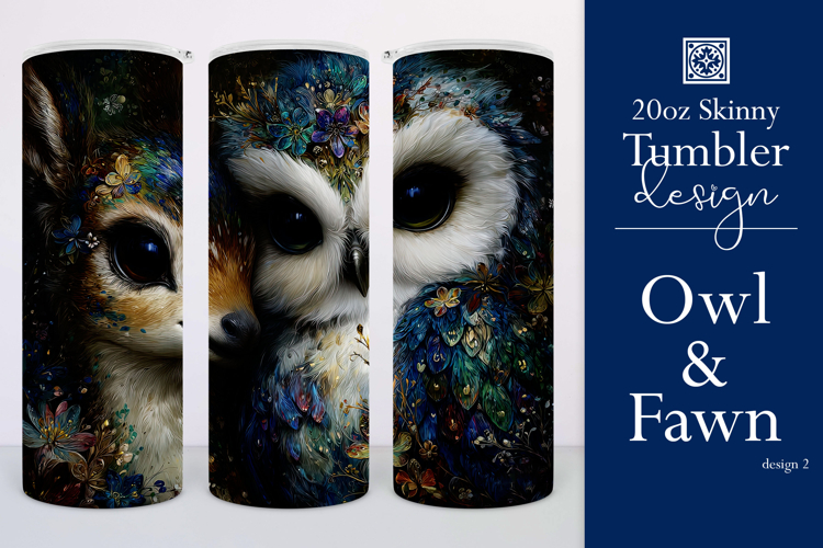 Animal Tumbler Wrap, Owl x Fawn Sublimation, s2