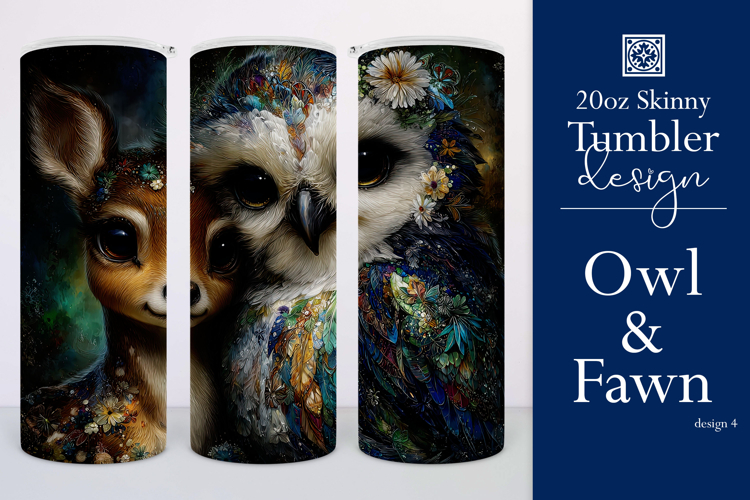 Animal Tumbler Wrap, Owl x Fawn Sublimation, s4