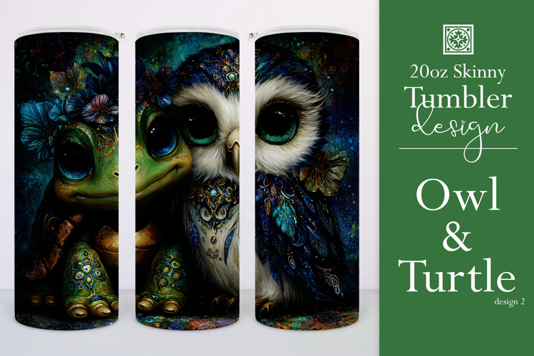 Animal Tumbler Wrap, Owl x Turtle Sublimation, s2