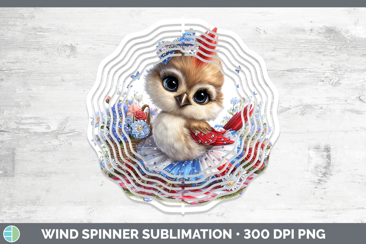 Animals Patriotic Cardinal Wind Spinner Sublimation Spinner
