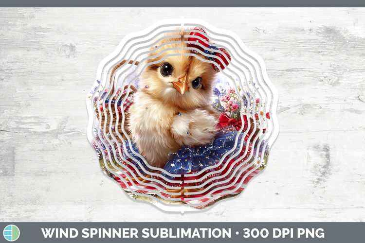 Animals Patriotic Chicken Wind Spinner Sublimation Spinner D