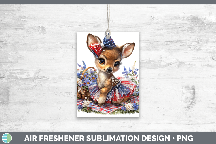 Animals Patriotic Deer Air Freshener Sublimation Car Freshen