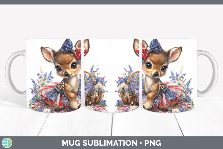GorgeousAnimals Patriotic Mug Wrap design.