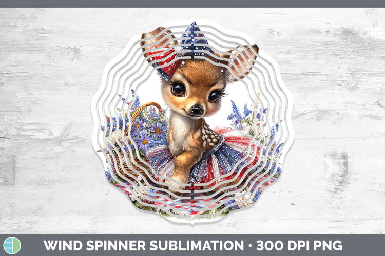 Animals Patriotic Deer Wind Spinner Sublimation Spinner Desi