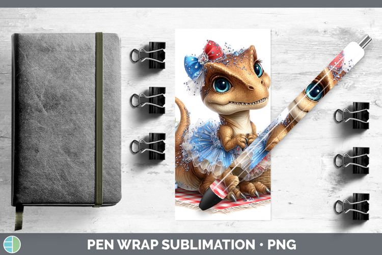 Animals Patriotic Dinosaur Pen Wrap Sublimation Pen Designs