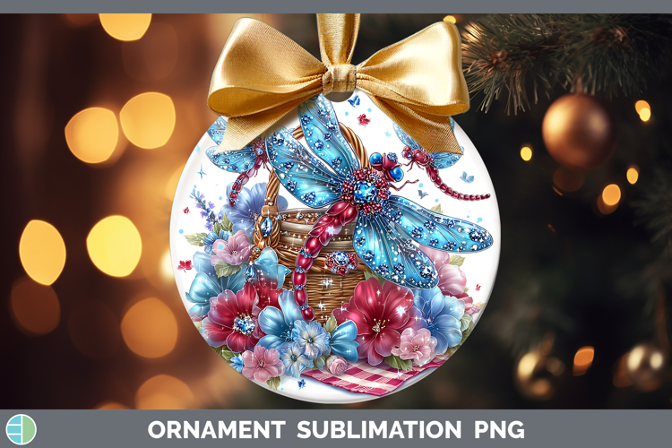 Animals Patriotic Dragonfly Ornament Sublimation Bauble Desi