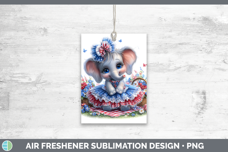 Animals Patriotic Elephant Air Freshener Sublimation Car Fre