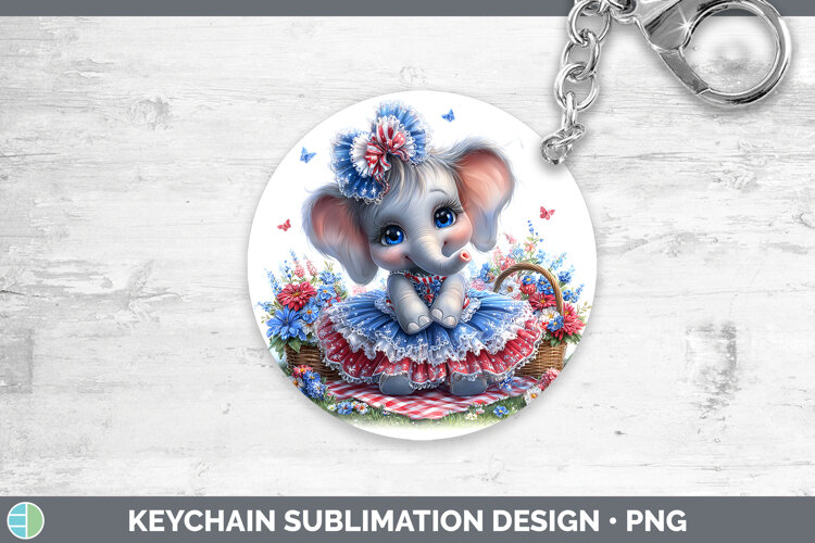 GorgeousAnimals Patriotic Keychain design.