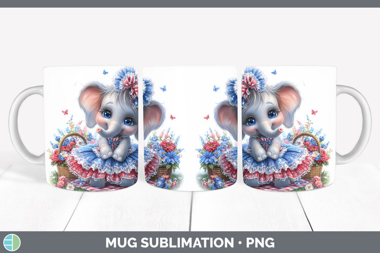 GorgeousAnimals Patriotic Mug Wrap design.