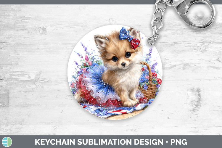 Animals Patriotic Fox Keychain Sublimation Keyring Designs