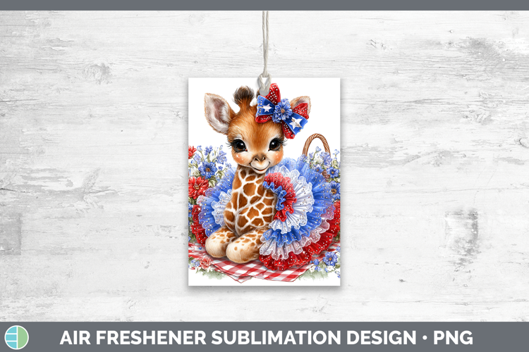 Animals Patriotic Giraffe Air Freshener Sublimation Car Fres