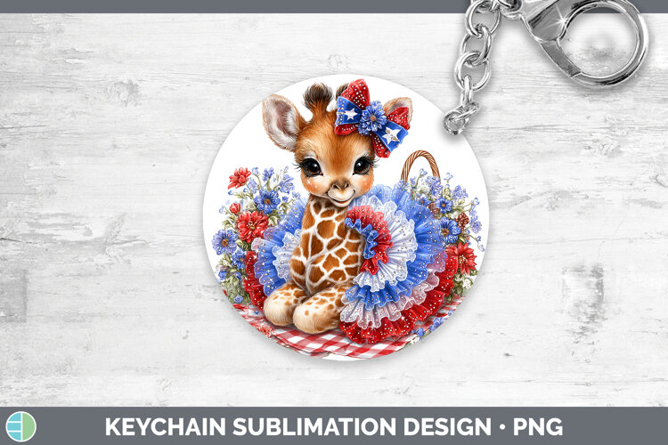 GorgeousAnimals Patriotic Keychain design.