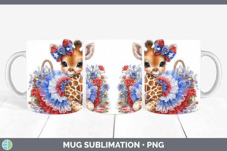 GorgeousAnimals Patriotic Mug Wrap design.