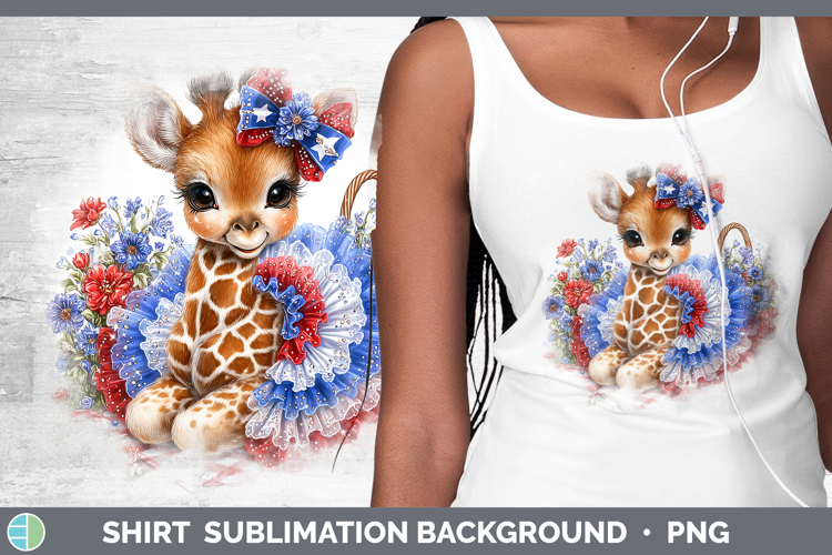 Animals Patriotic Giraffe Shirt Sublimation Background Desig