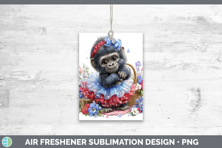 Animals Patriotic Gorilla Air Freshener Sublimation Car Fres