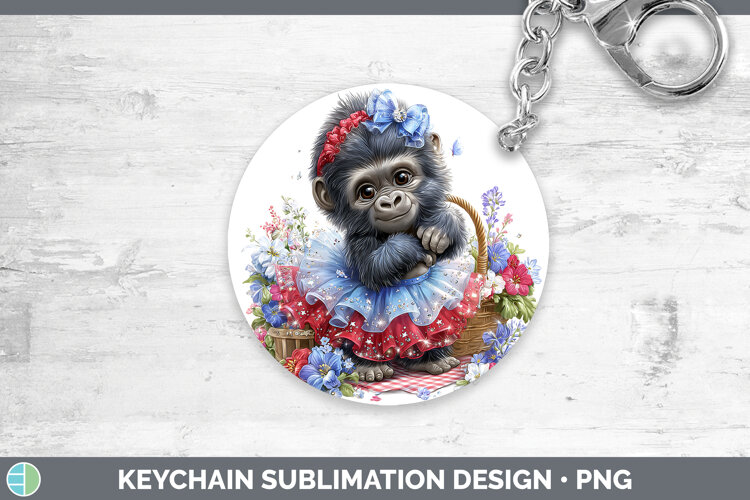 GorgeousAnimals Patriotic Keychain design.