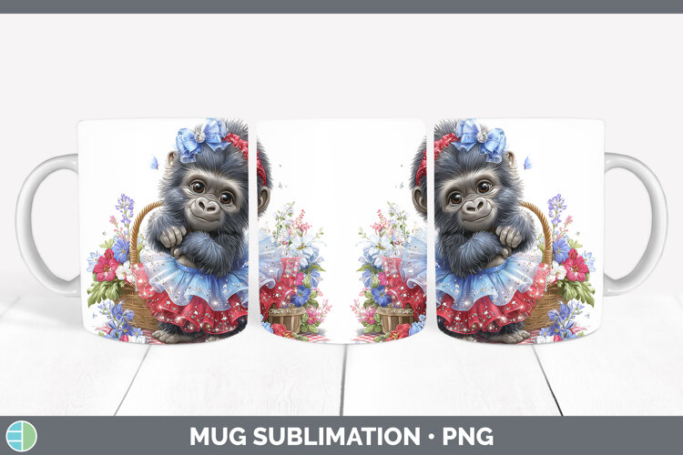 GorgeousAnimals Patriotic Mug Wrap design.