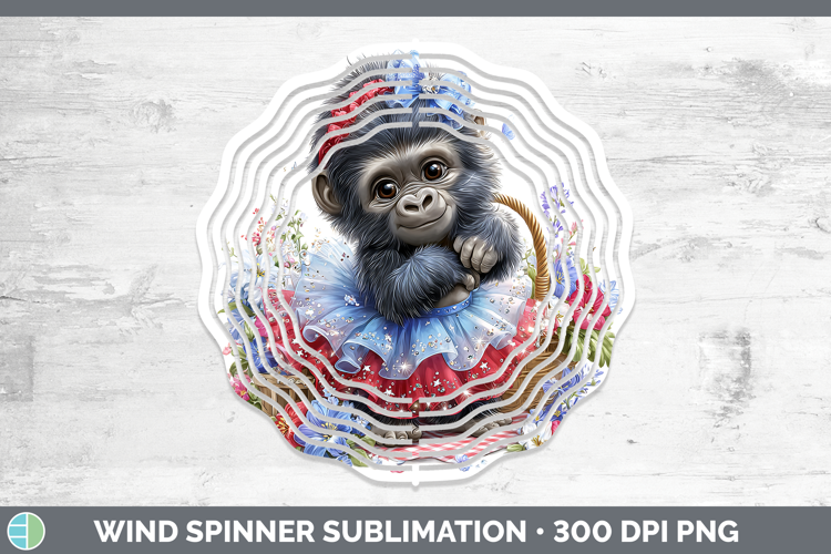 Animals Patriotic Gorilla Wind Spinner Sublimation Spinner D