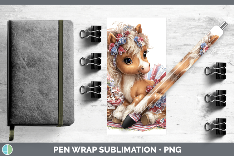 Animals Patriotic Horse Pen Wrap Sublimation Pen Designs