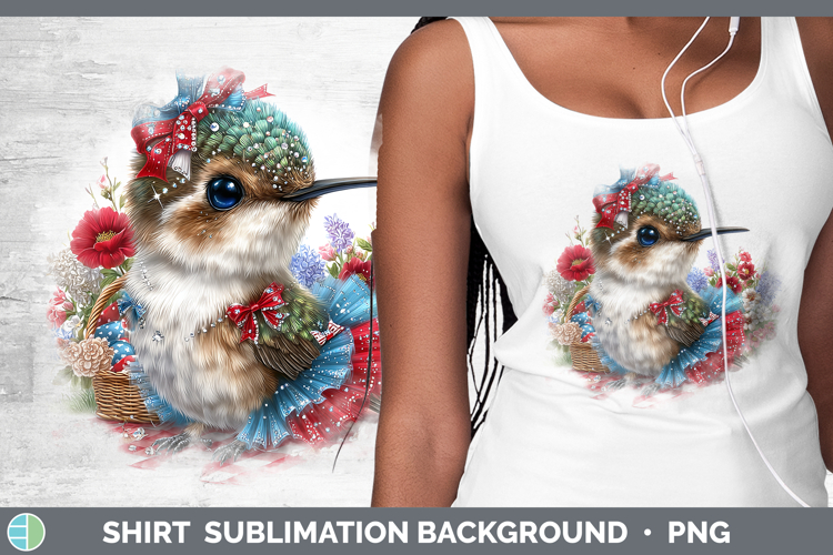 Animals Patriotic Hummingbird Shirt Sublimation Background D