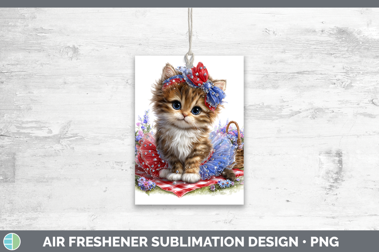 Animals Patriotic Kitten Air Freshener Sublimation Car Fresh